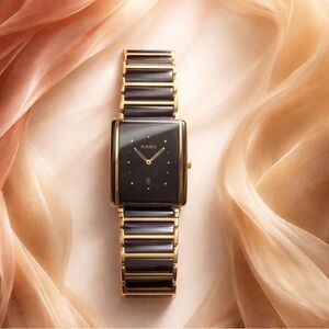 Rado DiaStar Original Two-Tone Gold & Black Watch - Gently Used w/ Box